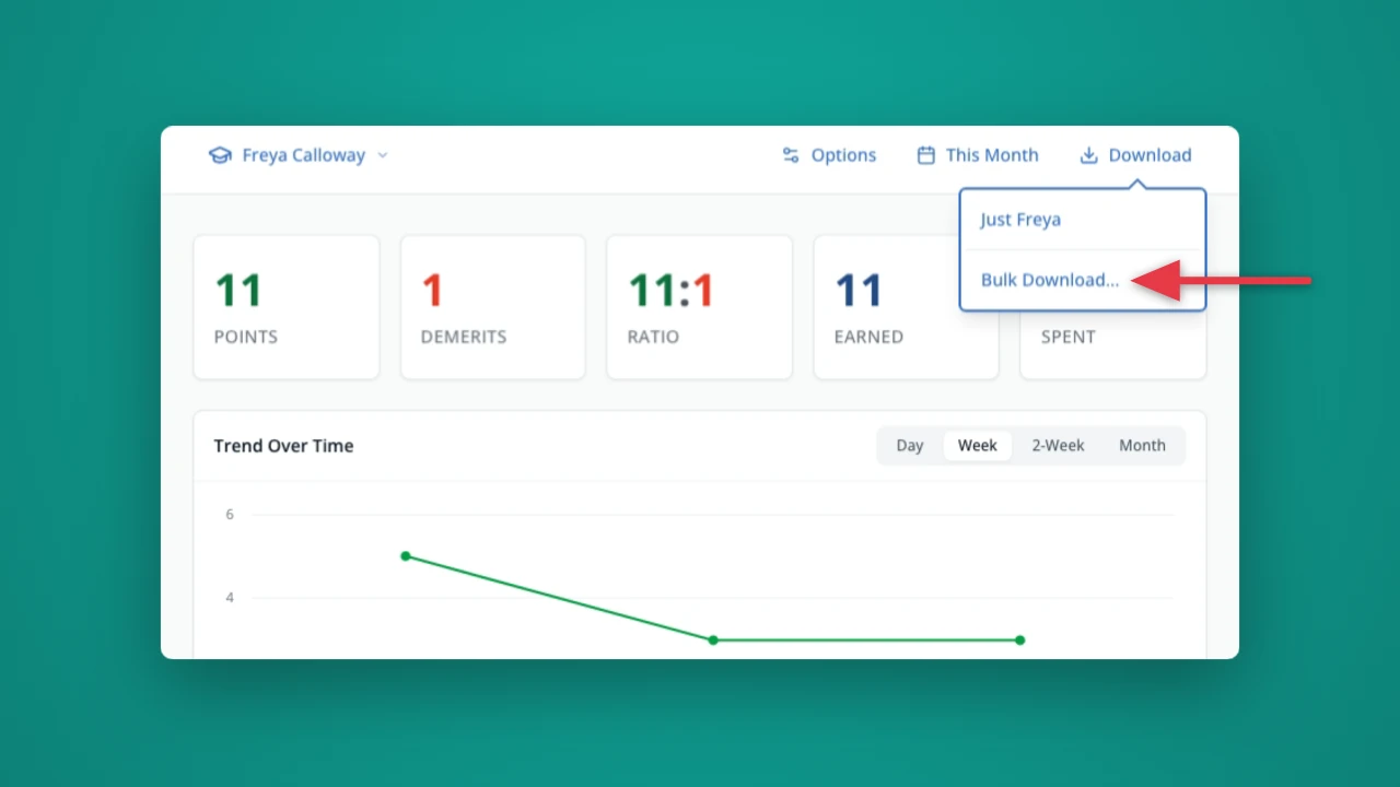 Bulk download student dashboard in LiveSchool