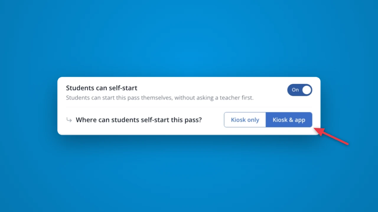 Decide where students can self-start a pass in LiveSchool