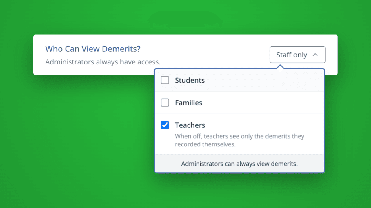 Decide who can view demerits in LiveSchool
