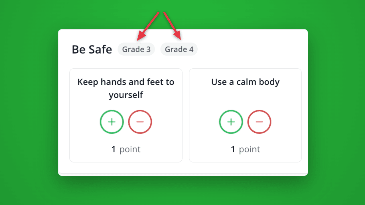 Grade-level rubric customization in LiveSchool