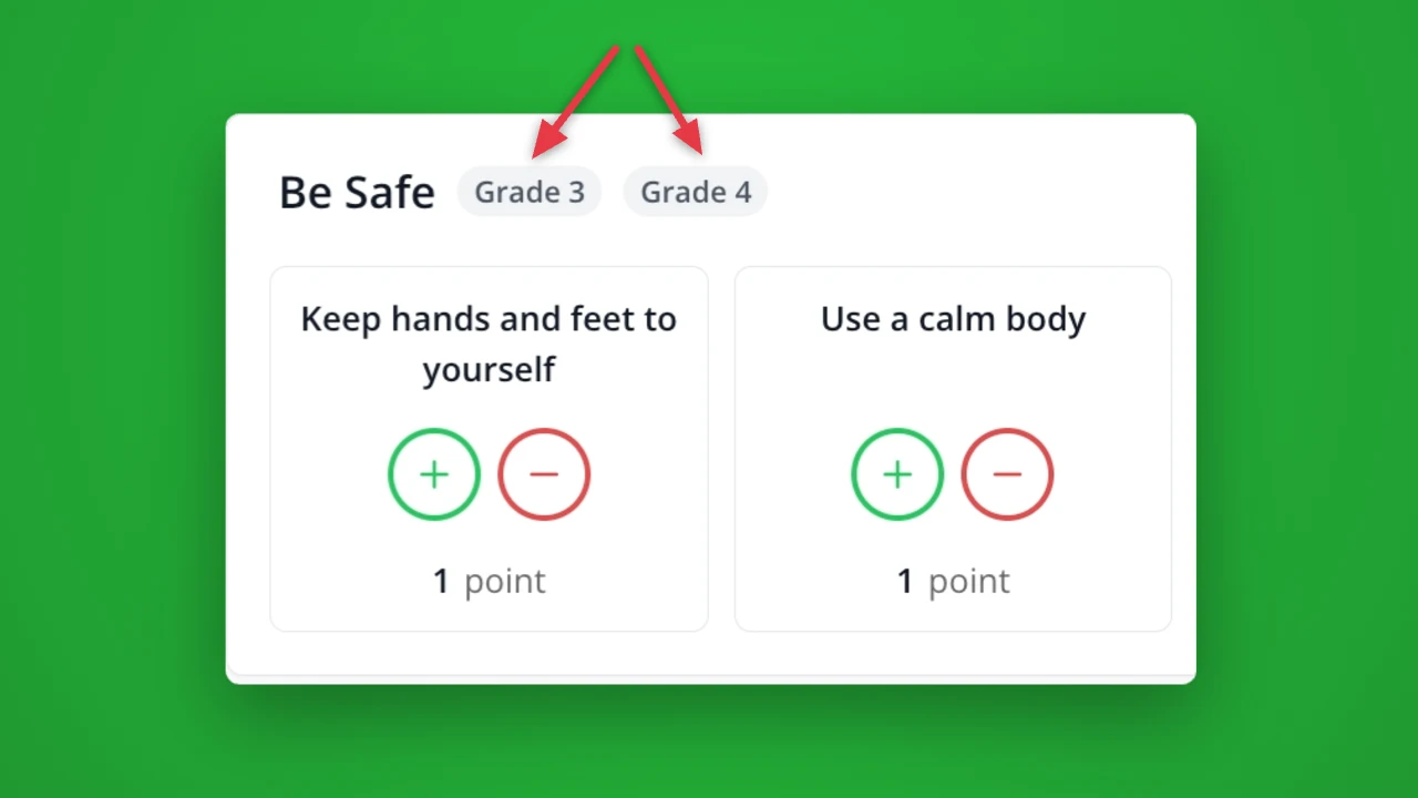 Grade-level rubric customization in LiveSchool