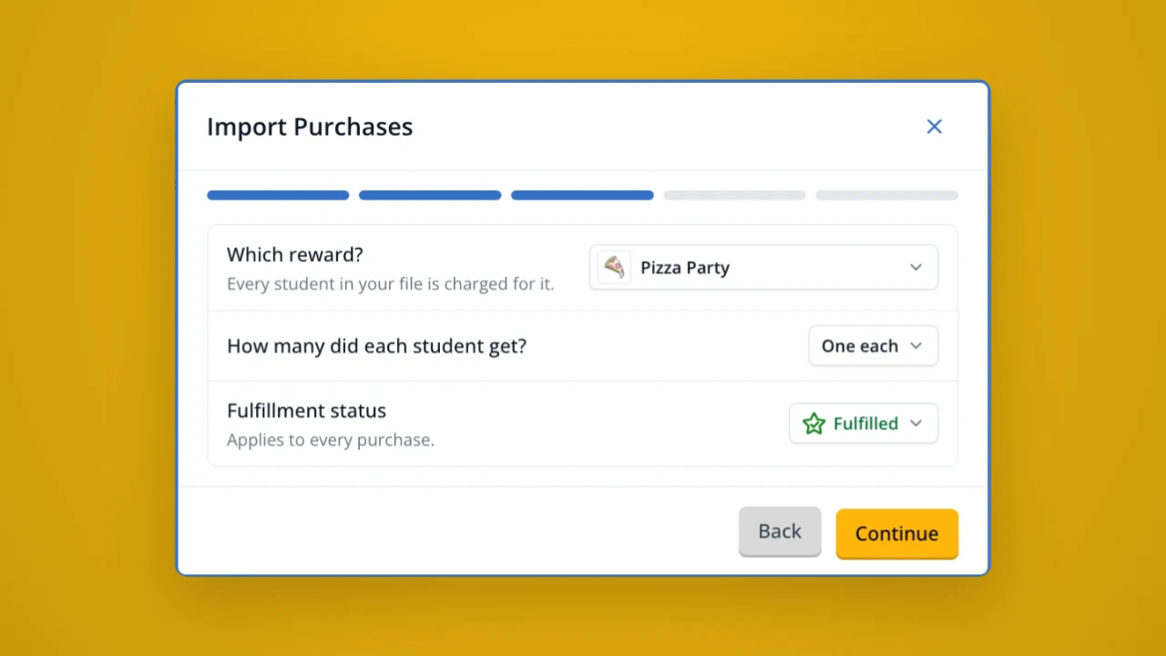 Import purchases with a spreadsheet in LiveSchool