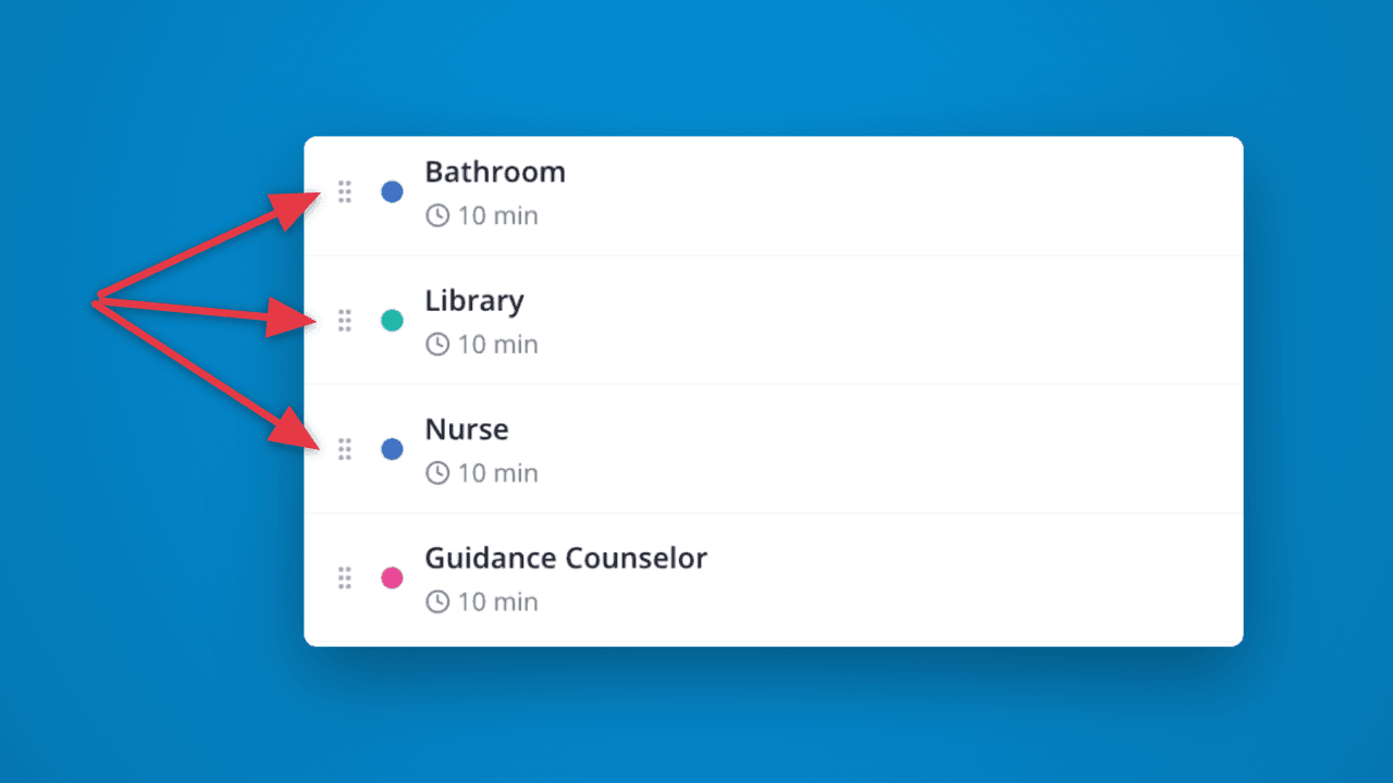 Reorder your pass types in LiveSchool