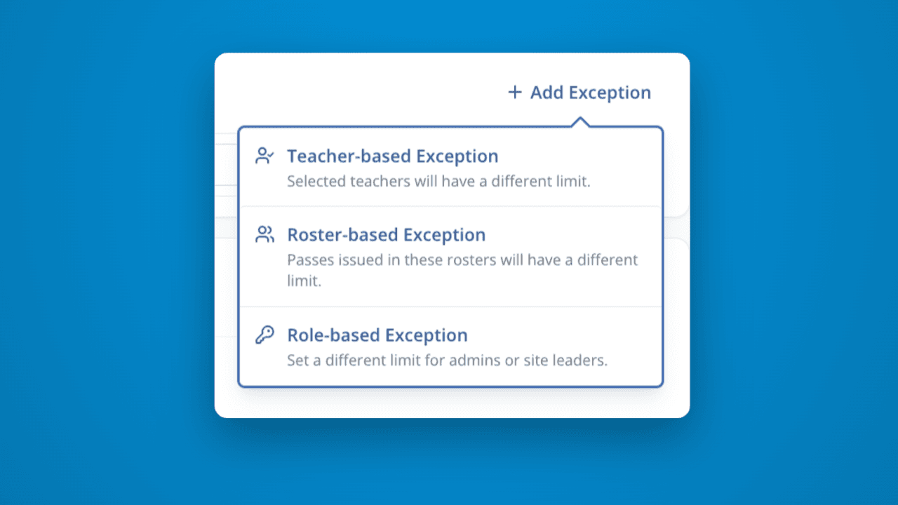 Set exceptions for classroom pass limits in LiveSchool