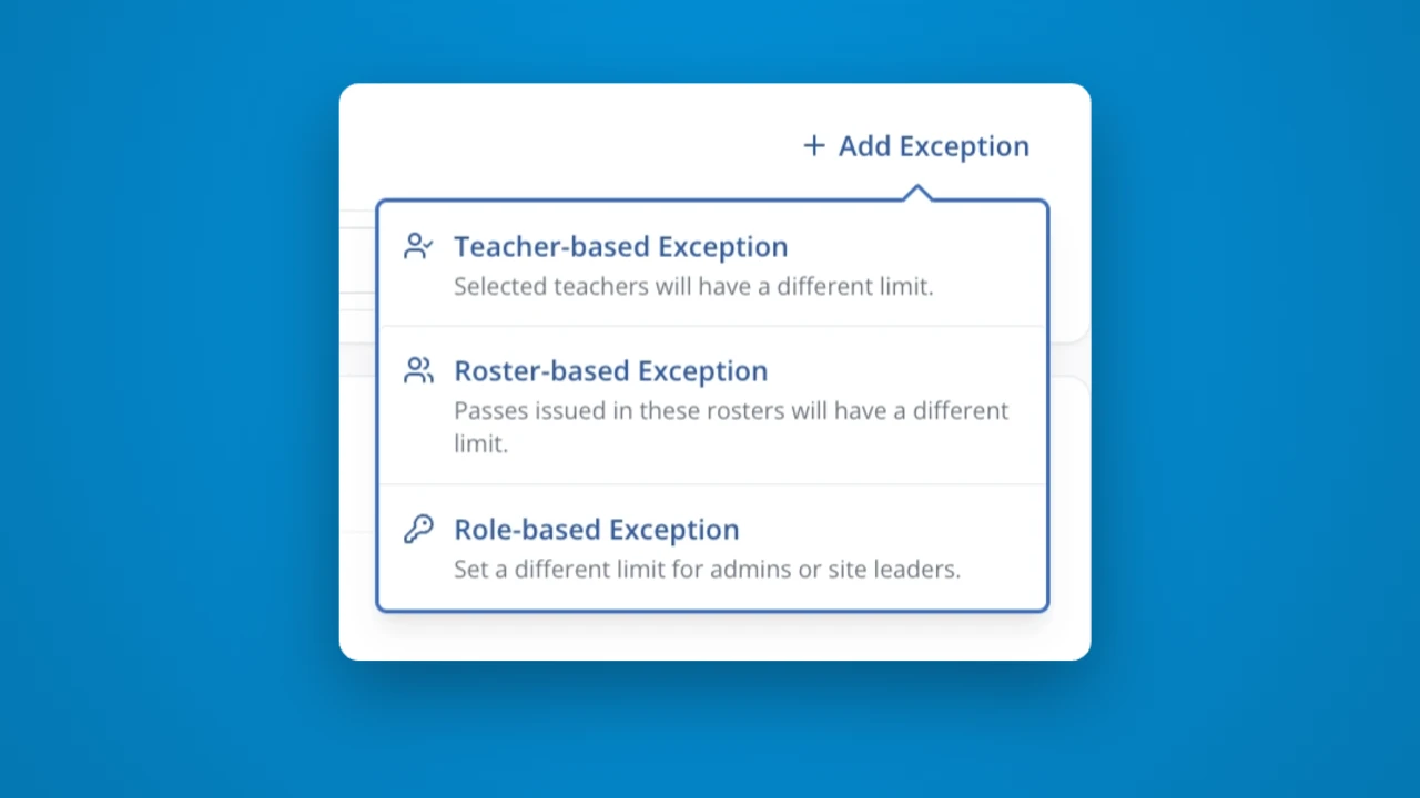 Set exceptions for classroom pass limits in LiveSchool