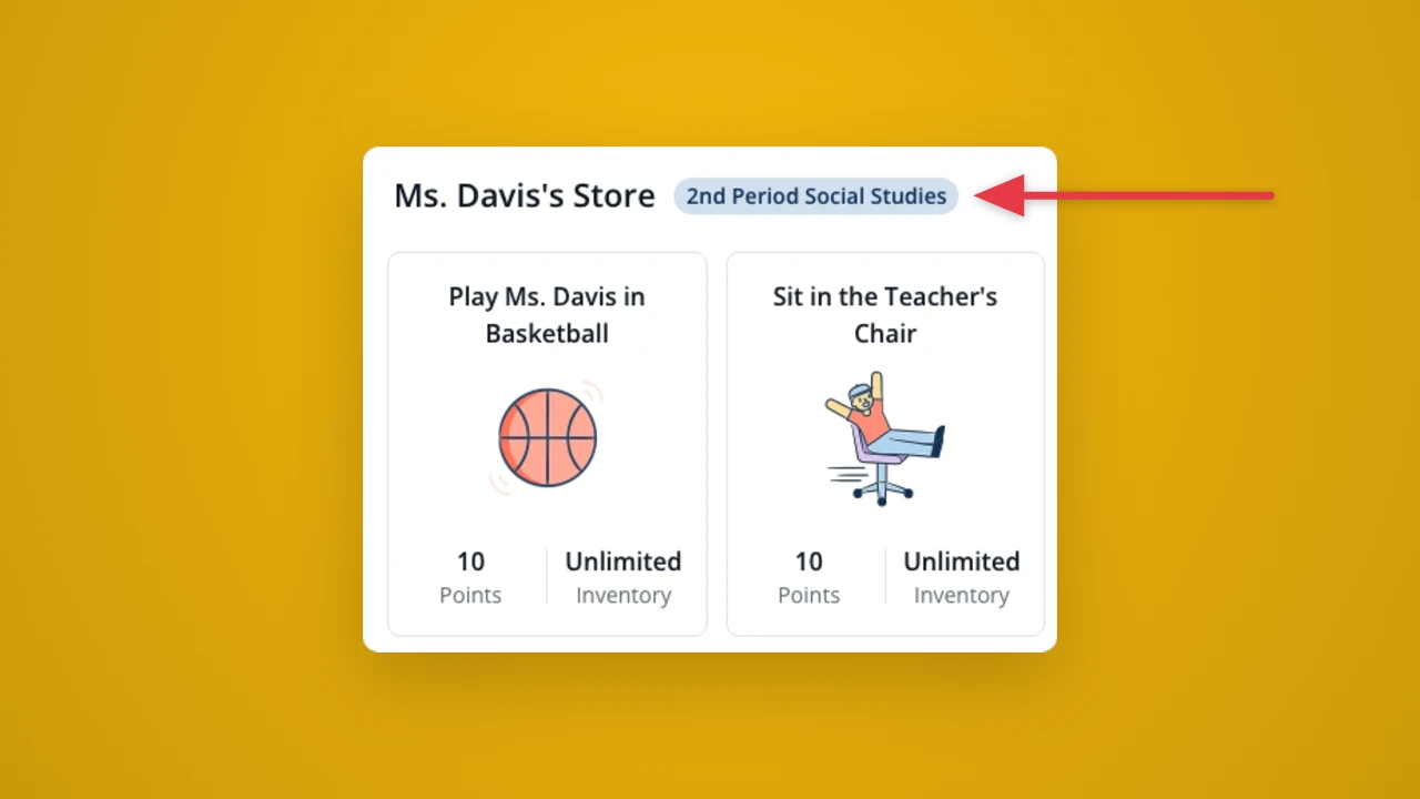 Tailor your class rewards by class in LiveSchool